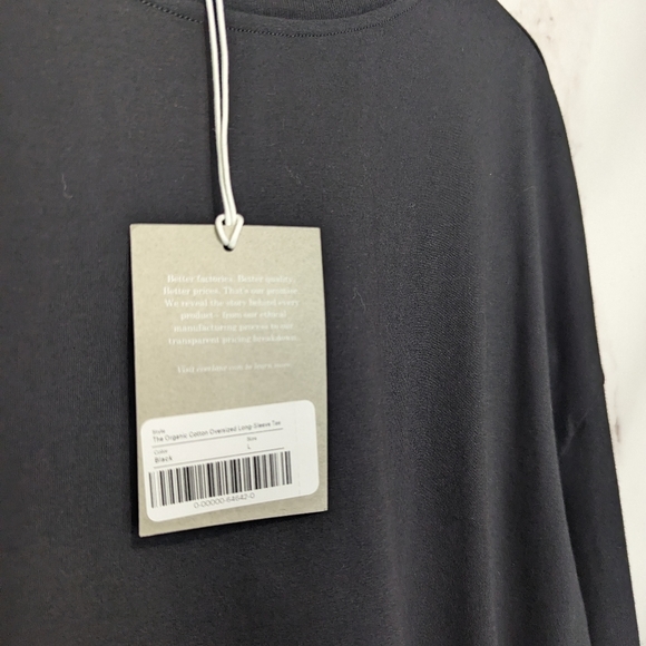 Everlane Long Sleeve Tee Black Shirt Crew Oversized Organic Cotton Women - Picture 11 of 13